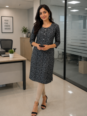 Midnight Bloom Office Wear Set