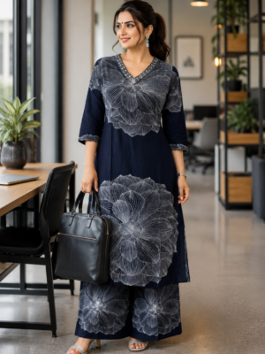 Midnight Bloom Kurta Set