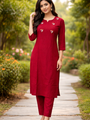 Ruby Blossom Kurta Set