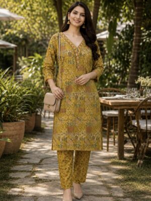 Mustard Heritage Bandhani Set