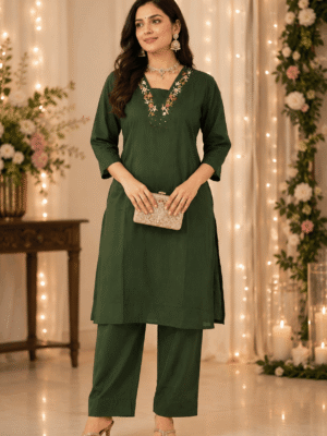 Emerald Bloom Kurti Set