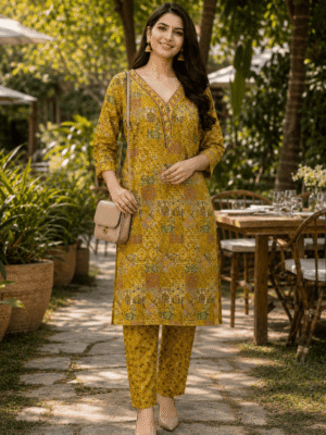 Mustard Heritage Bandhani Set
