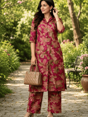 Rosé Bloom Kurti Set